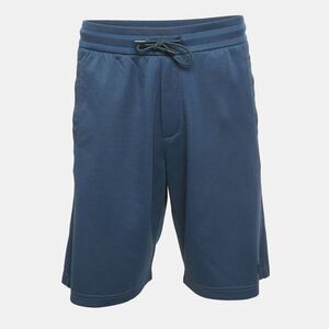 Dior Homme Blue Crepe Logo Applique Shorts Xl